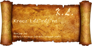Krecz Lóránt névjegykártya
