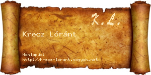 Krecz Lóránt névjegykártya