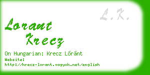 lorant krecz business card
