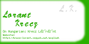 lorant krecz business card